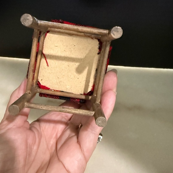 5 1/2” Dollhouse Chair Snowflake Cutout Buffalo Plaid - Picture 3 of 5